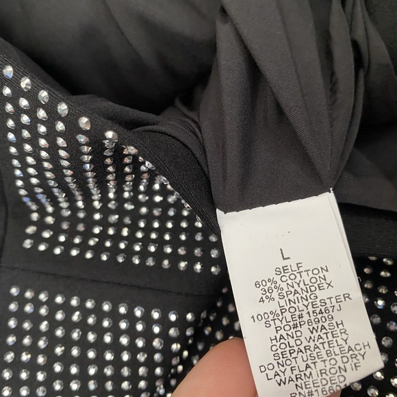 Blue B Size L Rhinestone Jacket Stud Moto Full Zip Festival Concert Cowgirl Glam - Picture 6 of 6